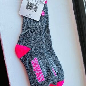 NFL Ravens Baltimore Gray and Pink Athletic Socks